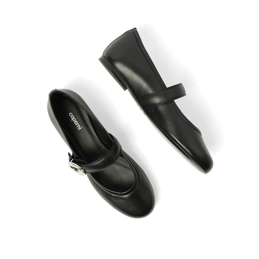 Ballerina Belt Flat in Black