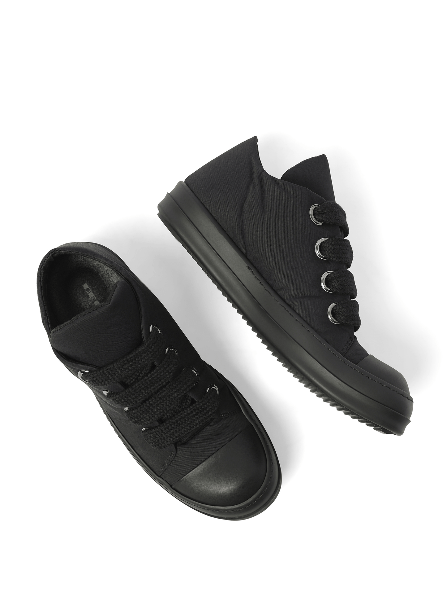 Rick Owens Drkshdw Jumbo Lace Puffer Low Sneaker in Black/Black