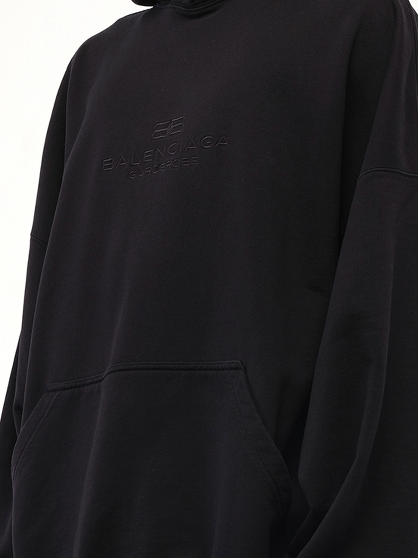 Balenciaga BB Embroidery Large Fit Hoodie in Black