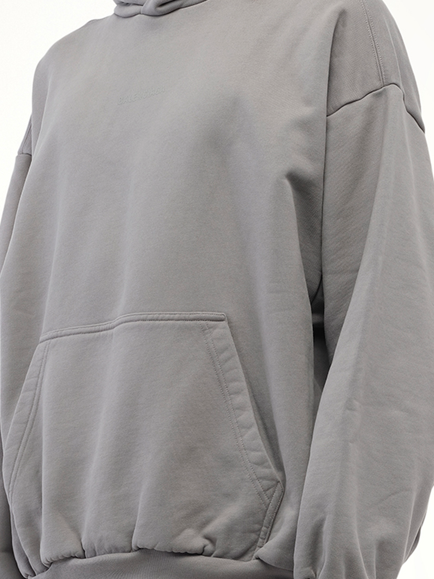 Balenciaga Back Logo Medium Fit Hoodie in Grey/Reflective