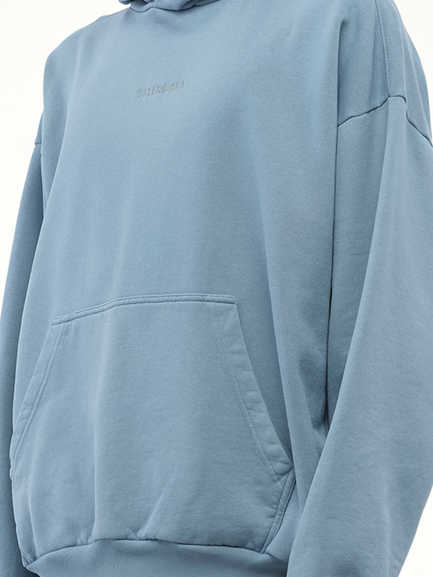 Balenciaga Reflective Logo Medium Fit Hoodie in Grey Blue