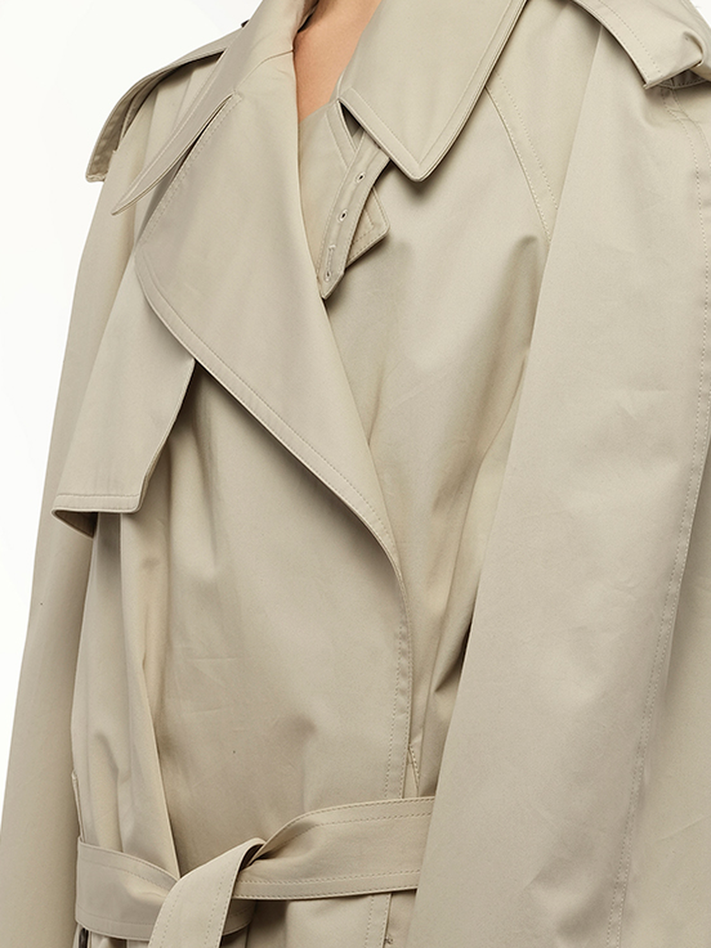 Balenciaga Cropped Trench Coat in Beige
