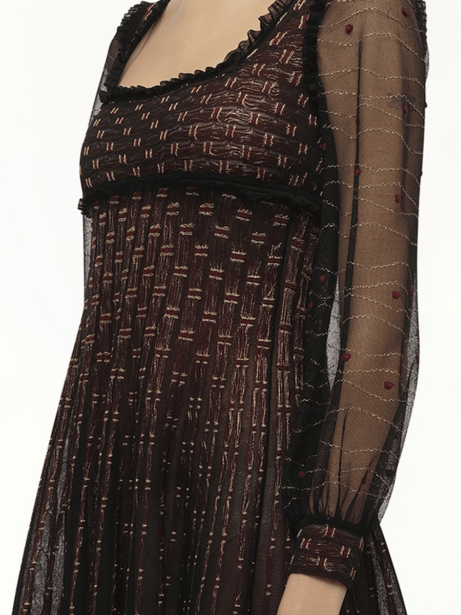 Alexander McQueen - Metal Tulle Dress in Black
