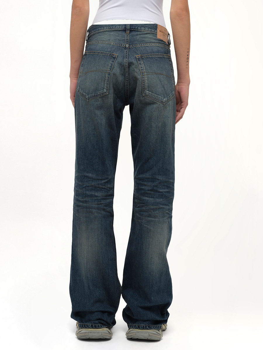 Balenciaga Straight Fit Denim Pants in Whiskers