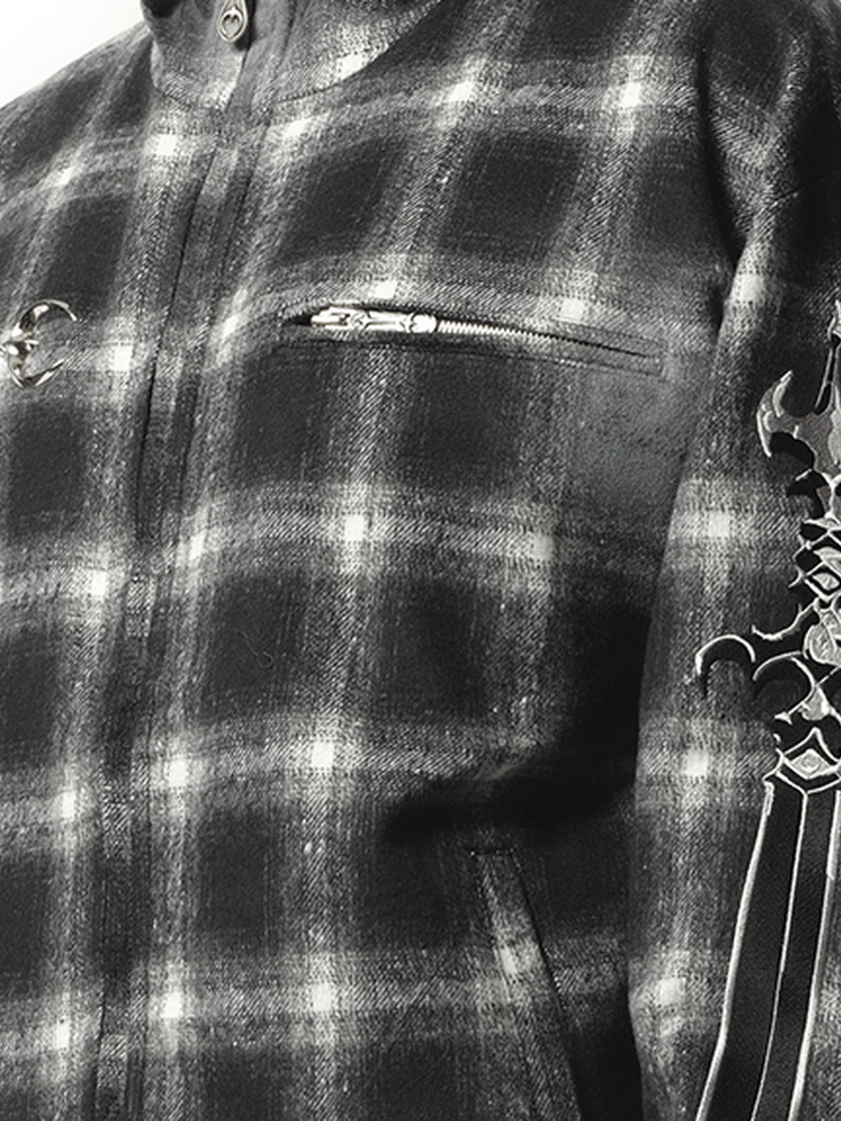 Thug Club Arab Sword Flannel Zip-up Jacket in Black