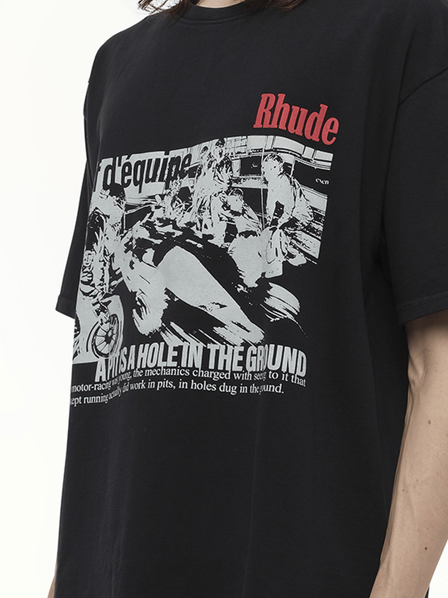 Rhude Champions Du Monde T-Shirt in Vintage Black