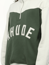 Rhude Rhude Monaco Half-Zip Sweatshirt in Hunter Green/Cream