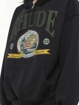 Rhude Monaco Regatta Full-Zip Hoodie in Vintage Black
