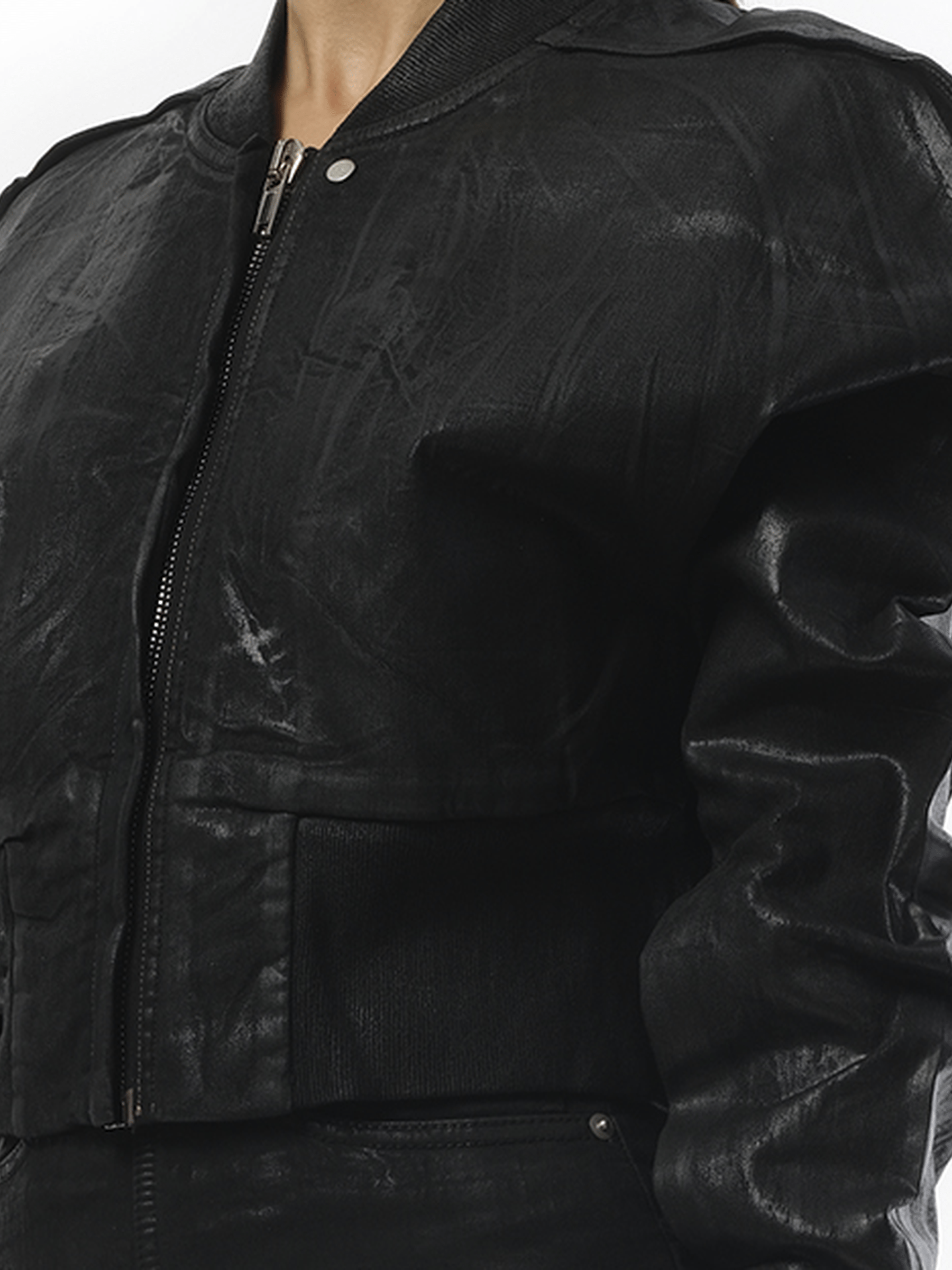 Rick Owens Drkshdw Flight Cropped Denim Jacket in Black