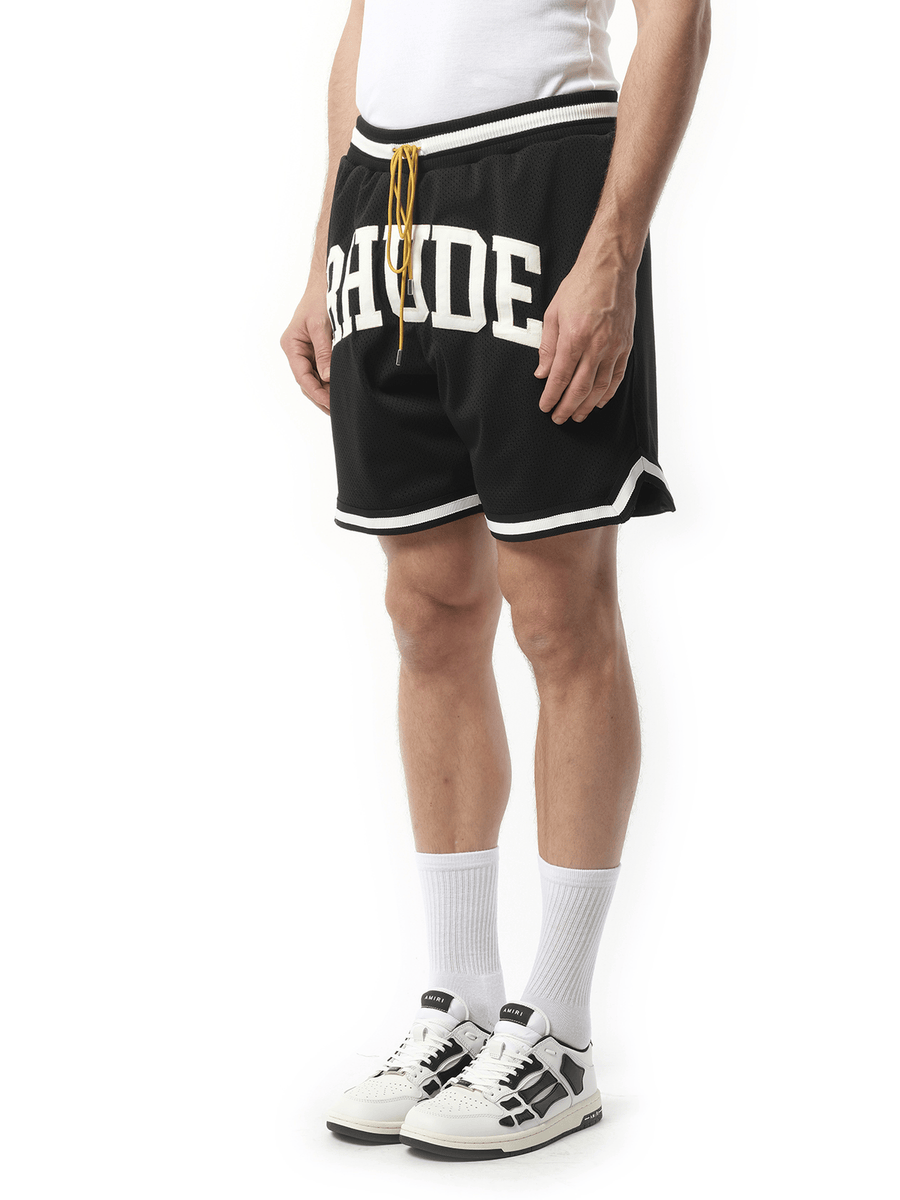 Rhude Rhude Collegiate Basketball Shorts in Black/White