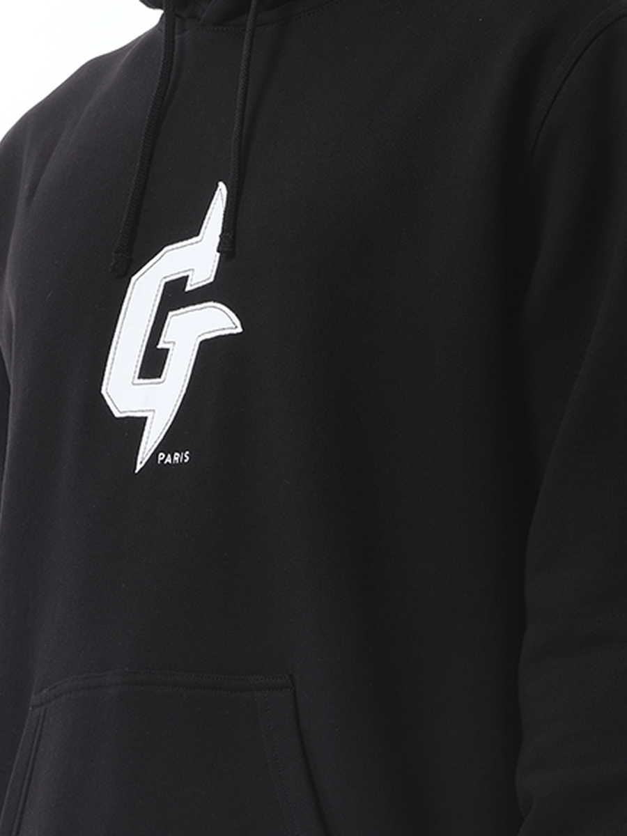Givenchy Embroidered Eiffel Tower Motif Slim Fit Hoodie in Black