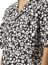 Marni Flower Print Short Sleeve Shirt in Black