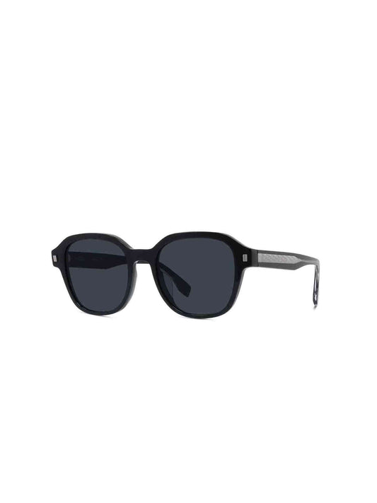 FE40002U Square Sunglasses with Blue Lens in Shiny Black