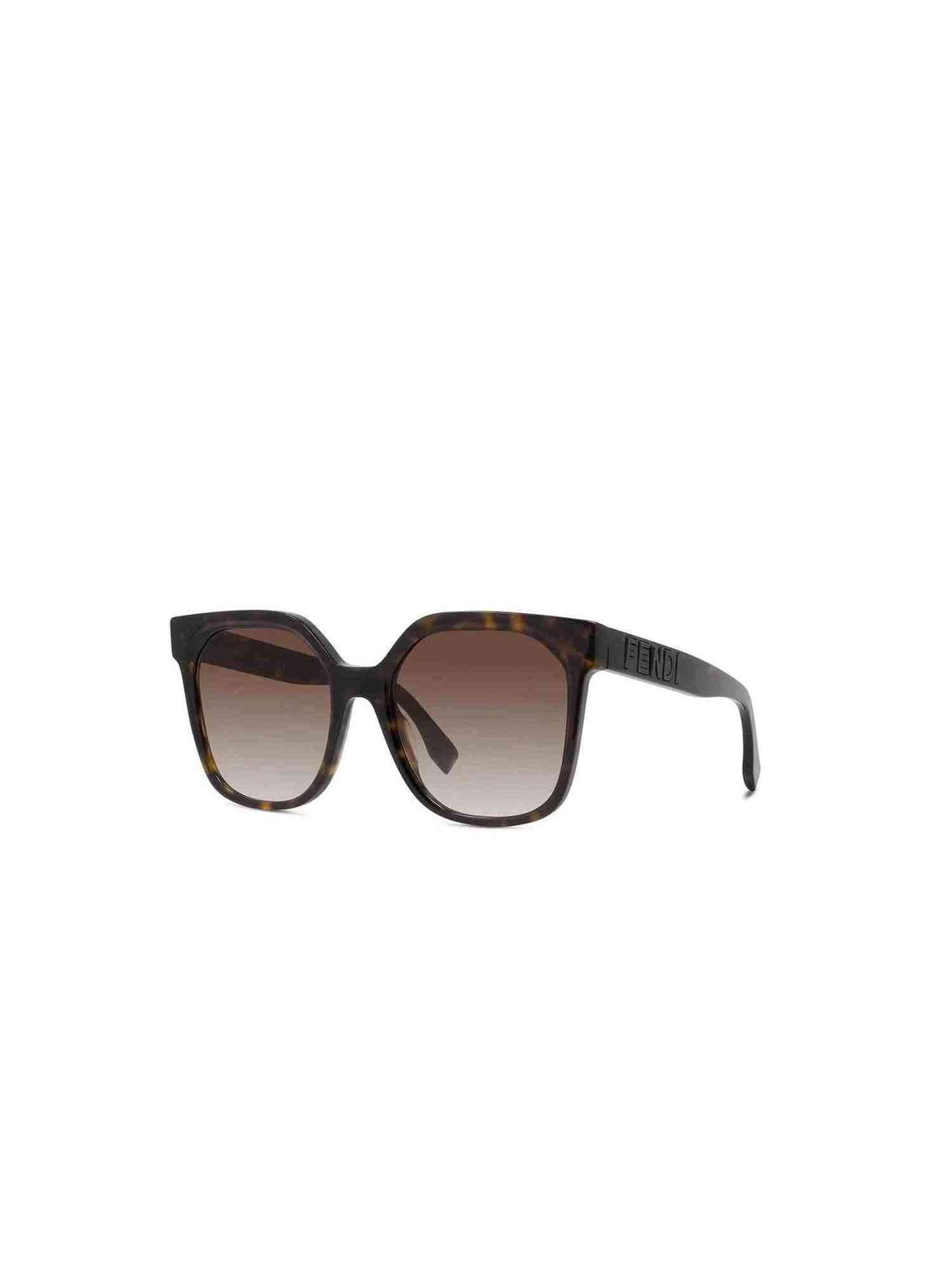 FE40007I Square Sunglasses with Gradient Brown Lens in Dark Havana