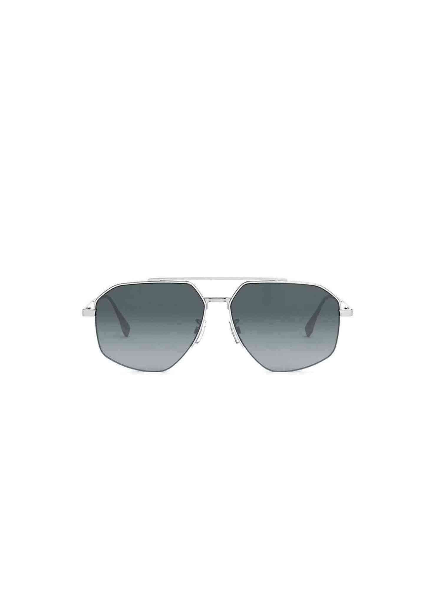 FE40062U Aviator Sunglasses with Smoke Polarised Lens in Shiny Light Ruthenium
