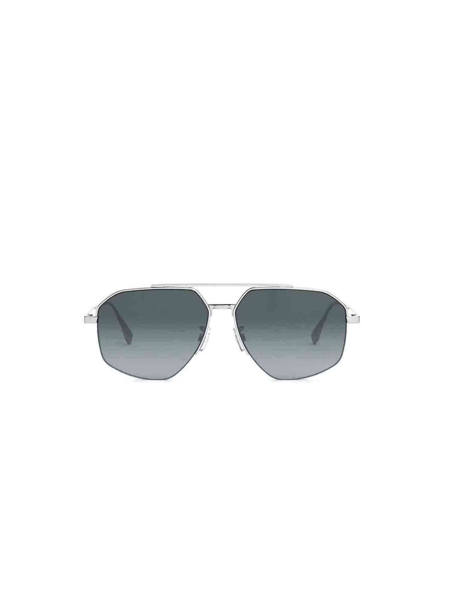 FE40062U Aviator Sunglasses with Smoke Polarised Lens in Shiny Light Ruthenium