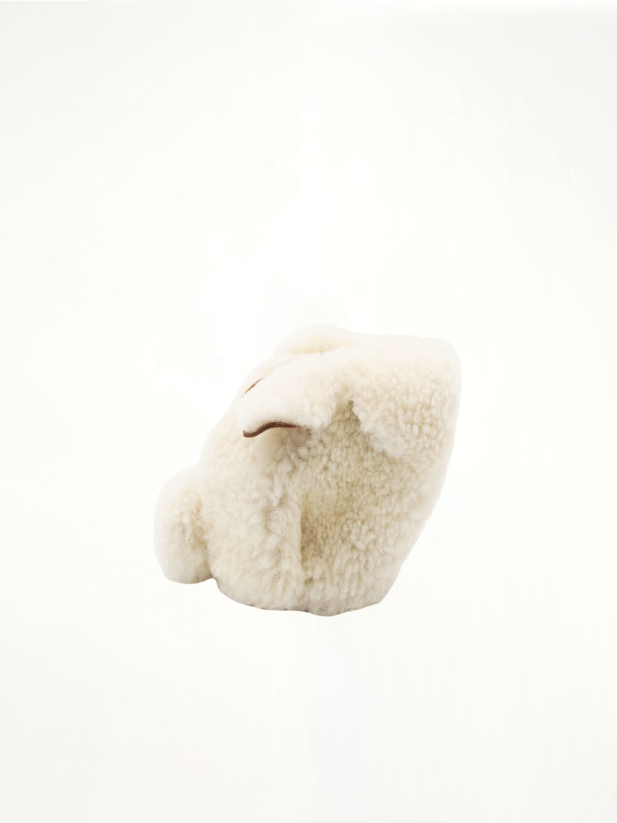 Bunny Coin Purse in Shearling in Natural