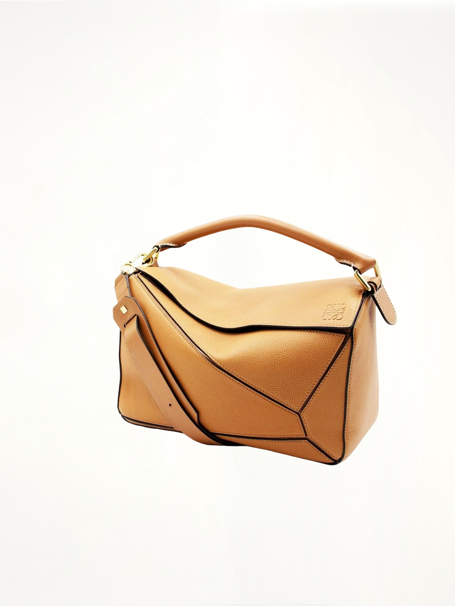 Medium Puzzle Bag in Soft Grained Calfskin in Light Caramel