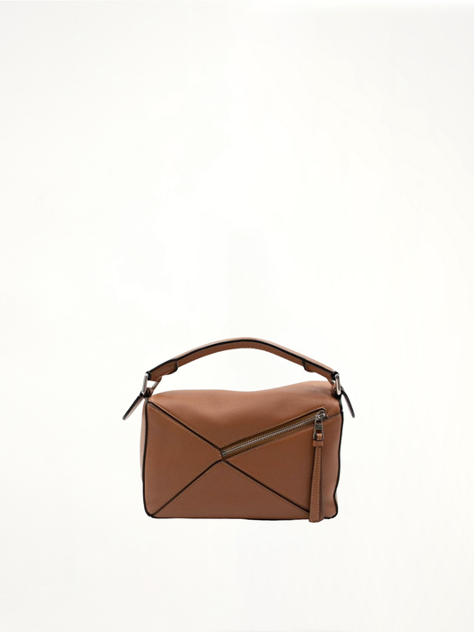 Small Puzzle Bag in Classic Calfskin in Tan