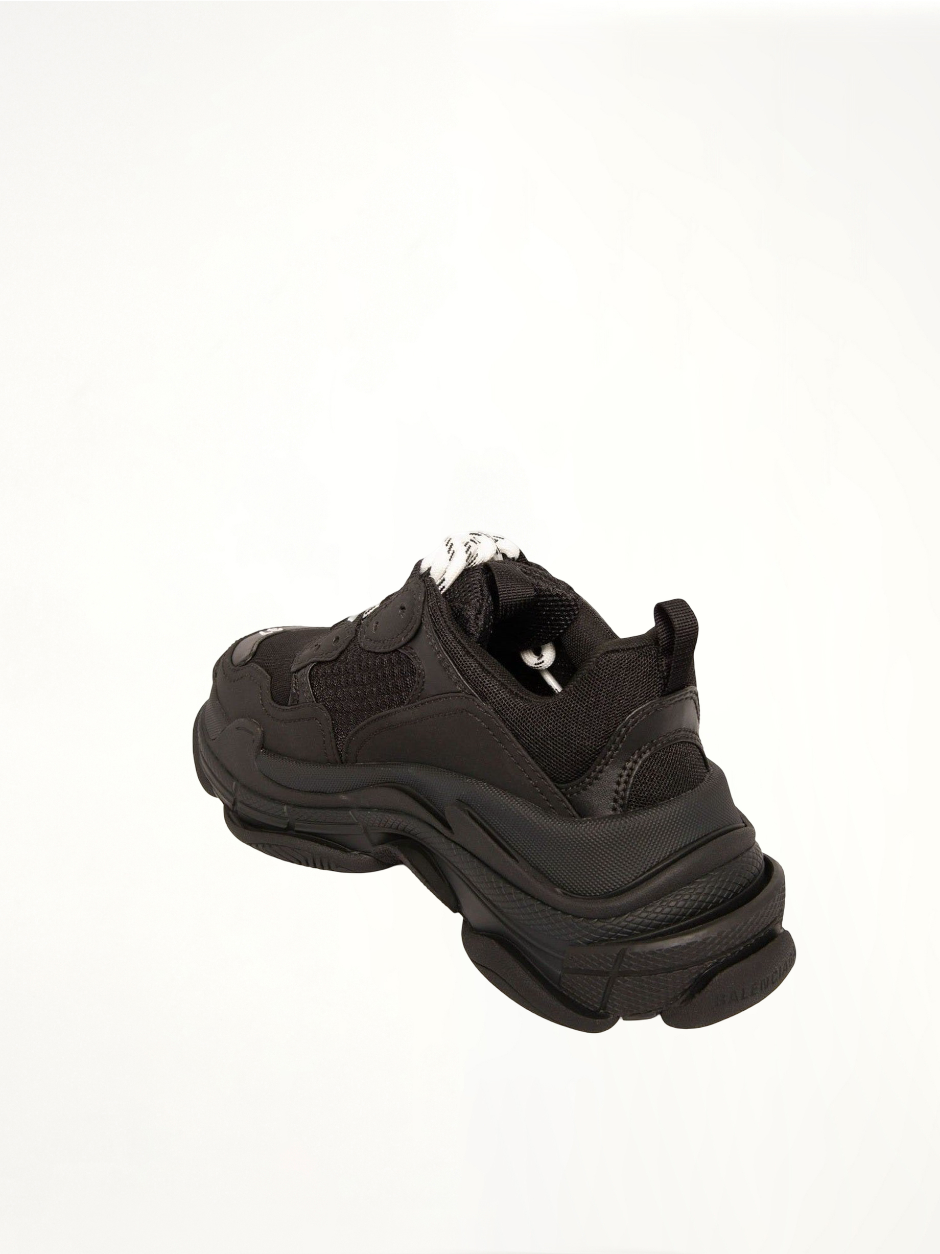 Triple S Sneakers in Black Back View | BALENCIAGA