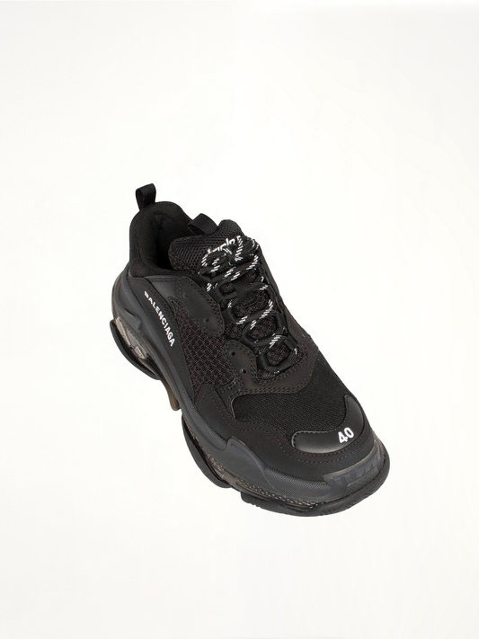 Triple S Clear Sole Sneaker in Black