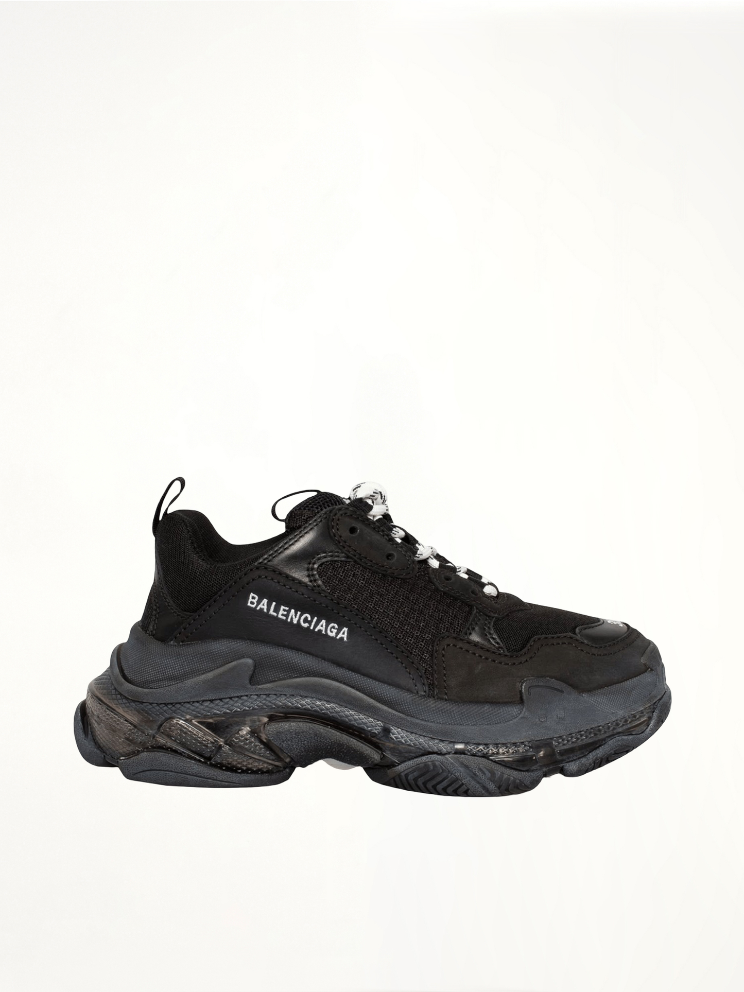 Triple S Clear Sole Sneakers in Black