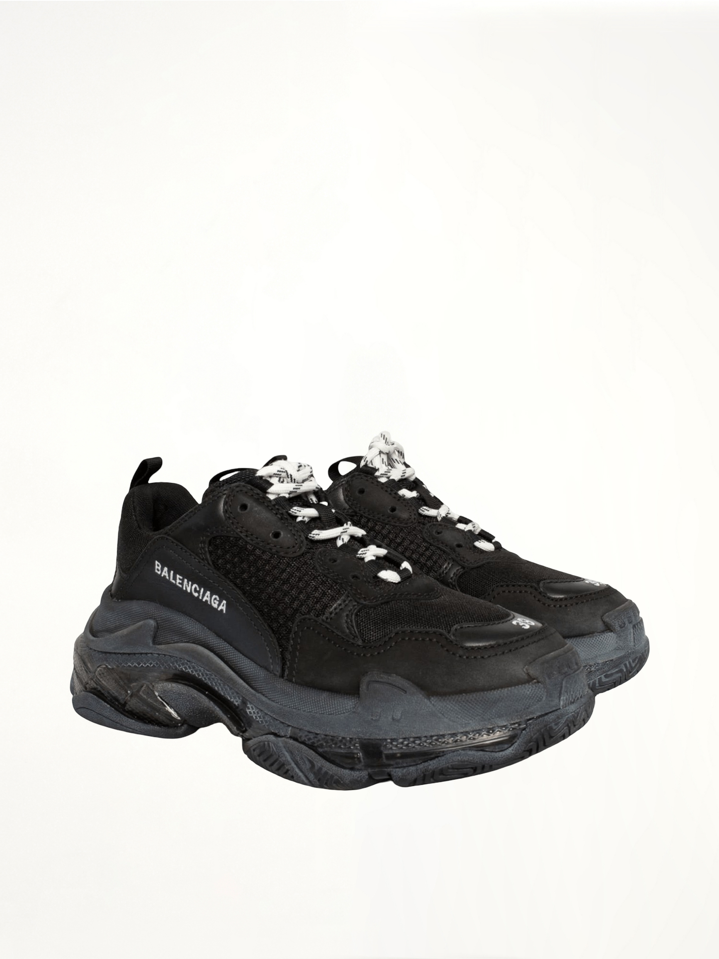 Triple S Clear Sole Sneakers in Black