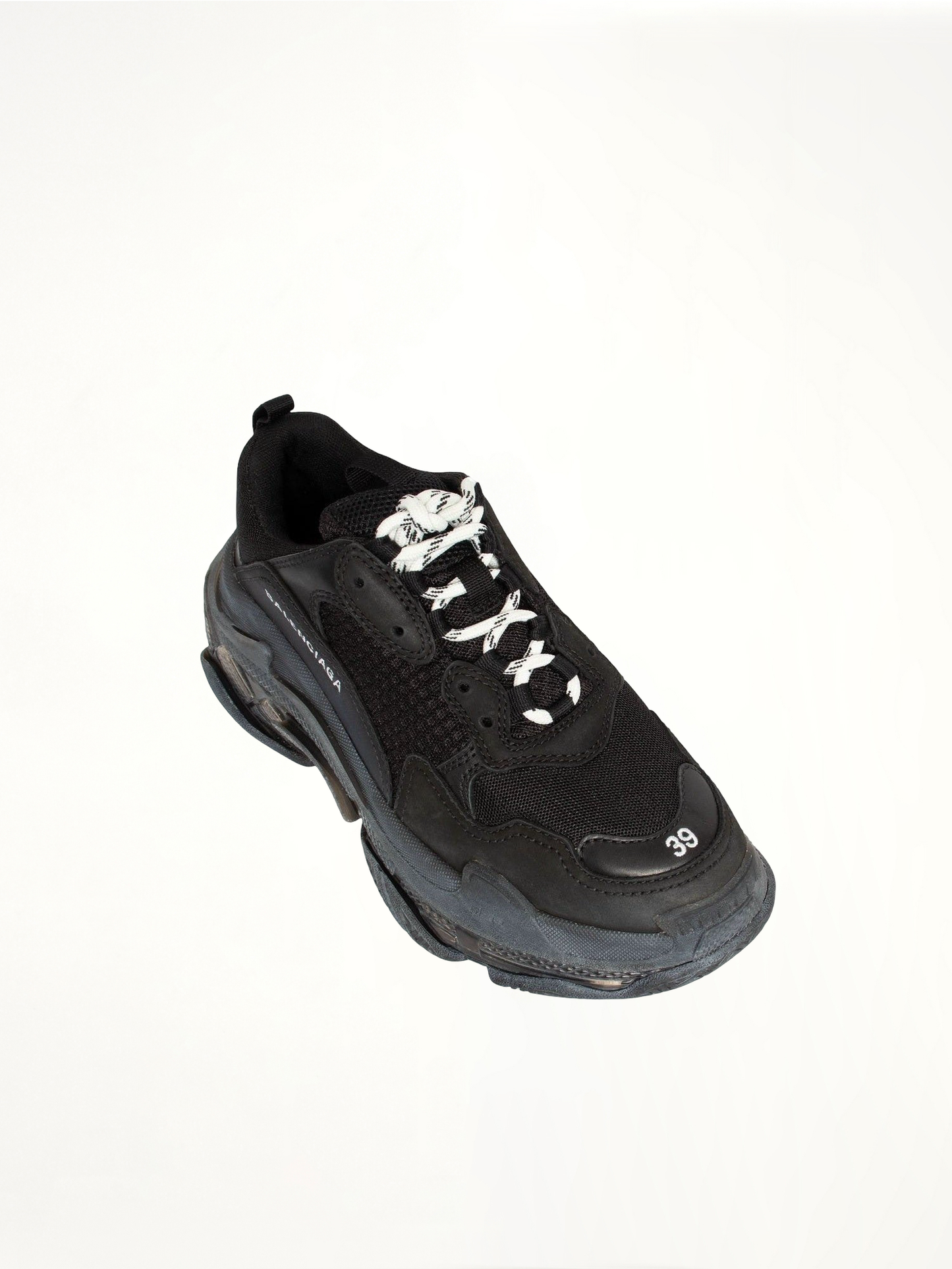 Triple S Clear Sole Sneakers in Black