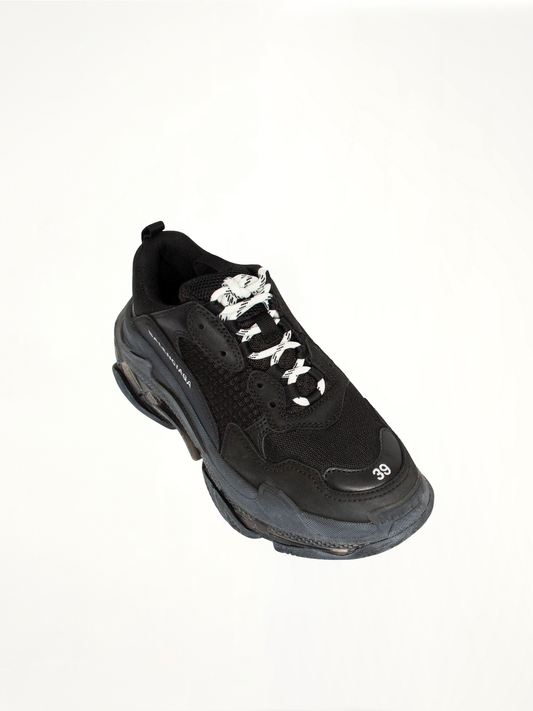 Triple S Clear Sole Sneakers in Black