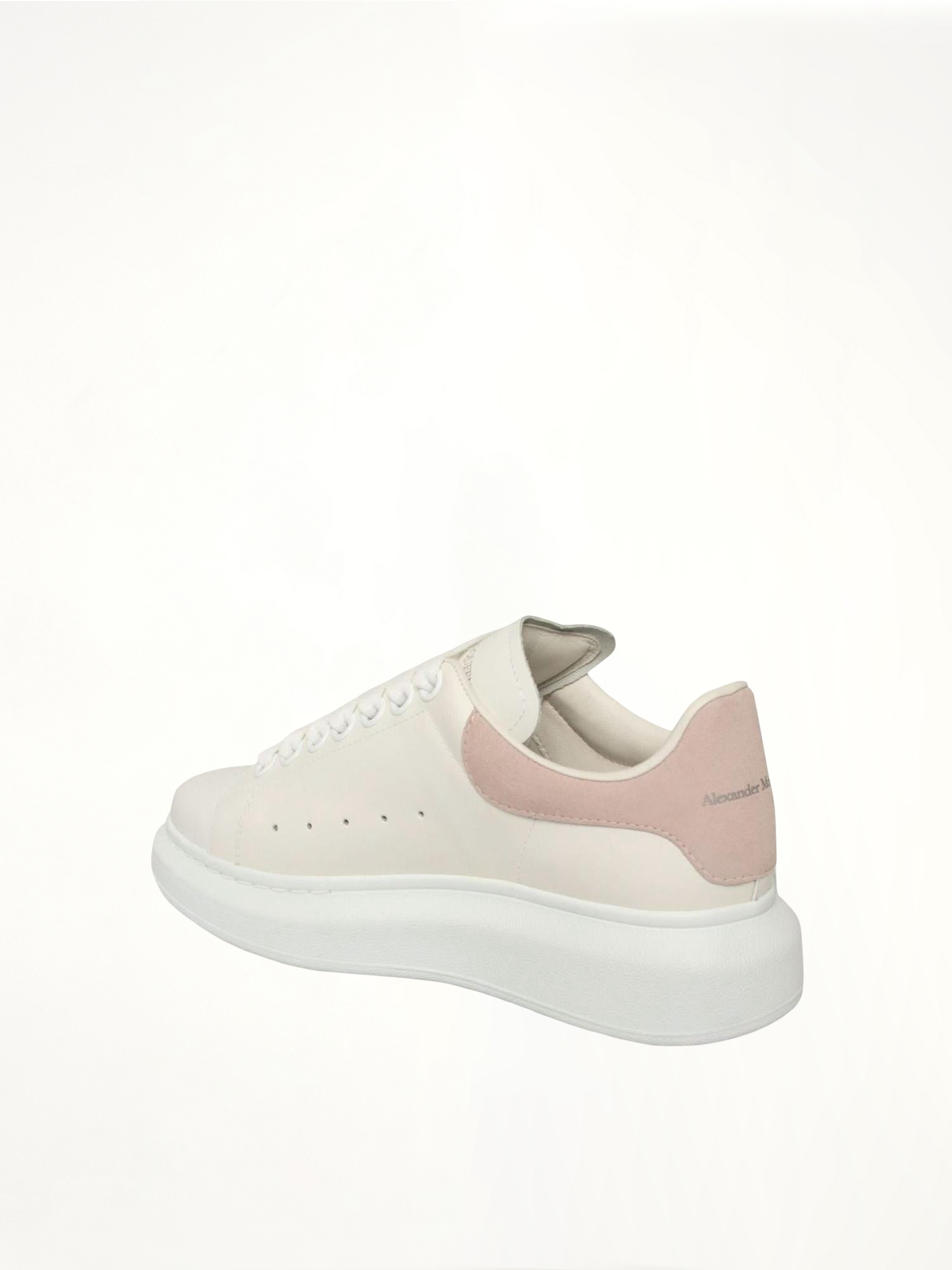 Larry Oversized Sneaker in White/Patchouli Back View | ALEXANDER MCQUEEN