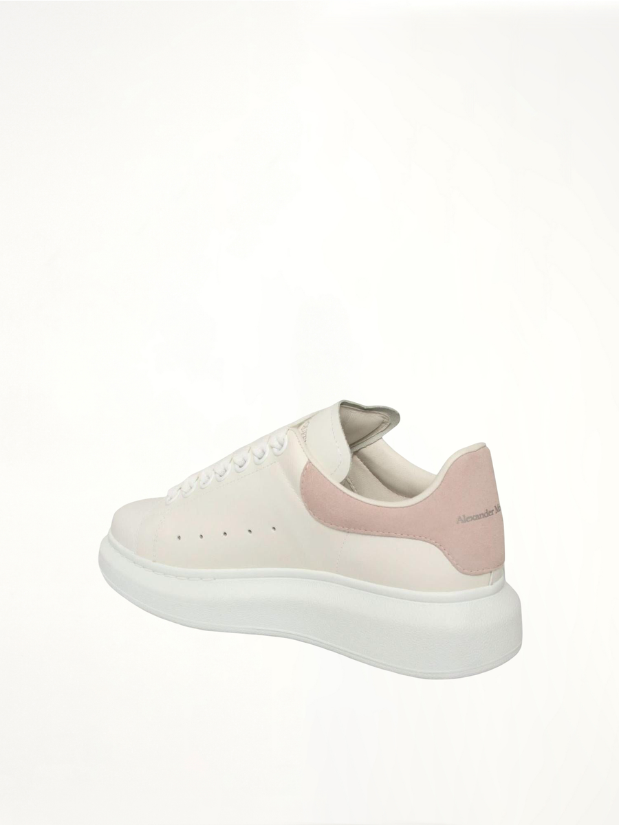 Larry Oversized Sneaker in White/Patchouli Back View | ALEXANDER MCQUEEN
