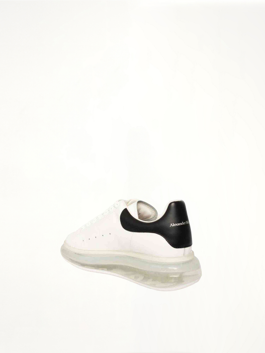 Larry Transparent Sole Sneaker in White/Black