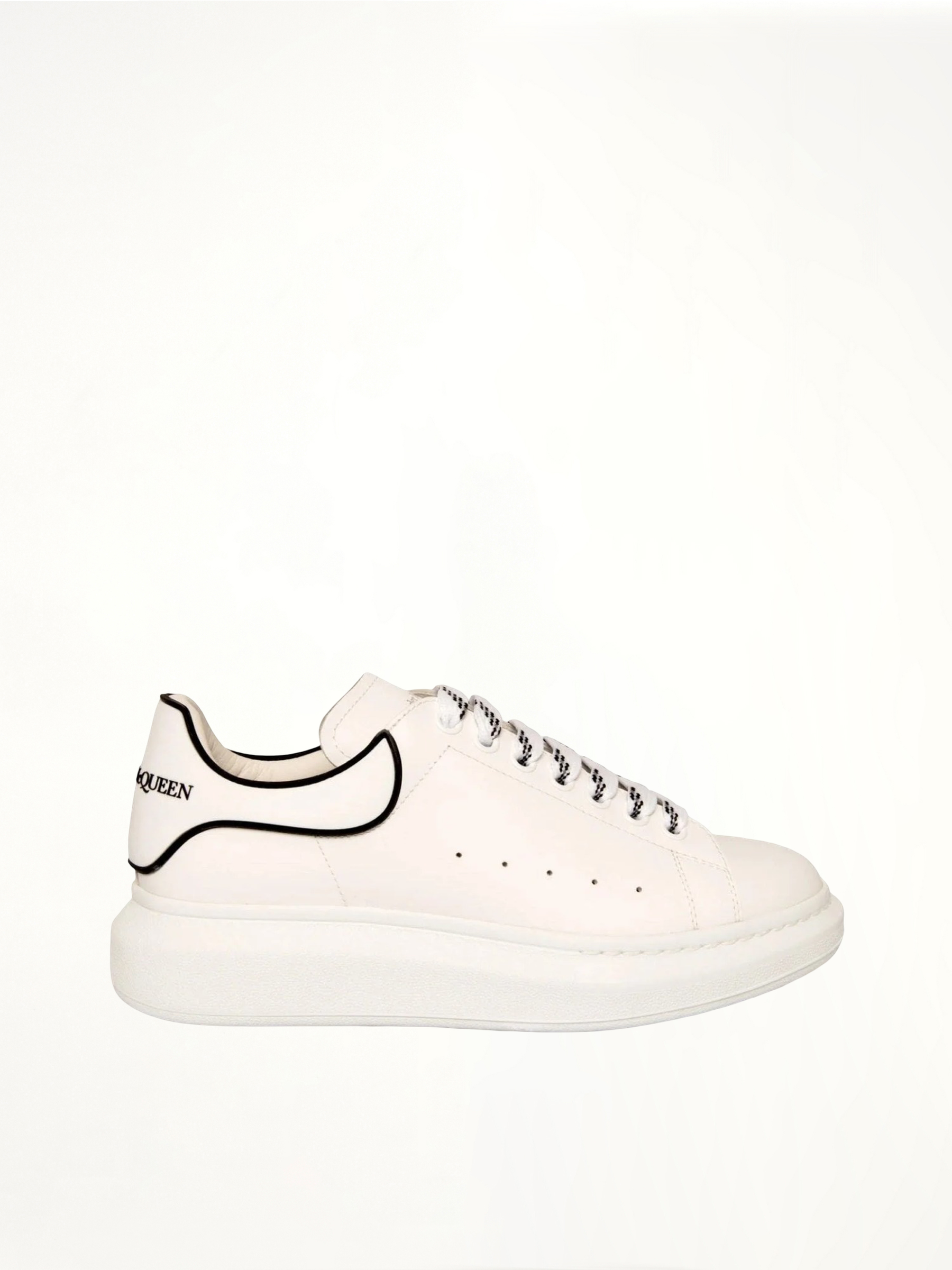 Larry Rubber Heel Sneaker in White Side View | ALEXANDER MCQUEEN