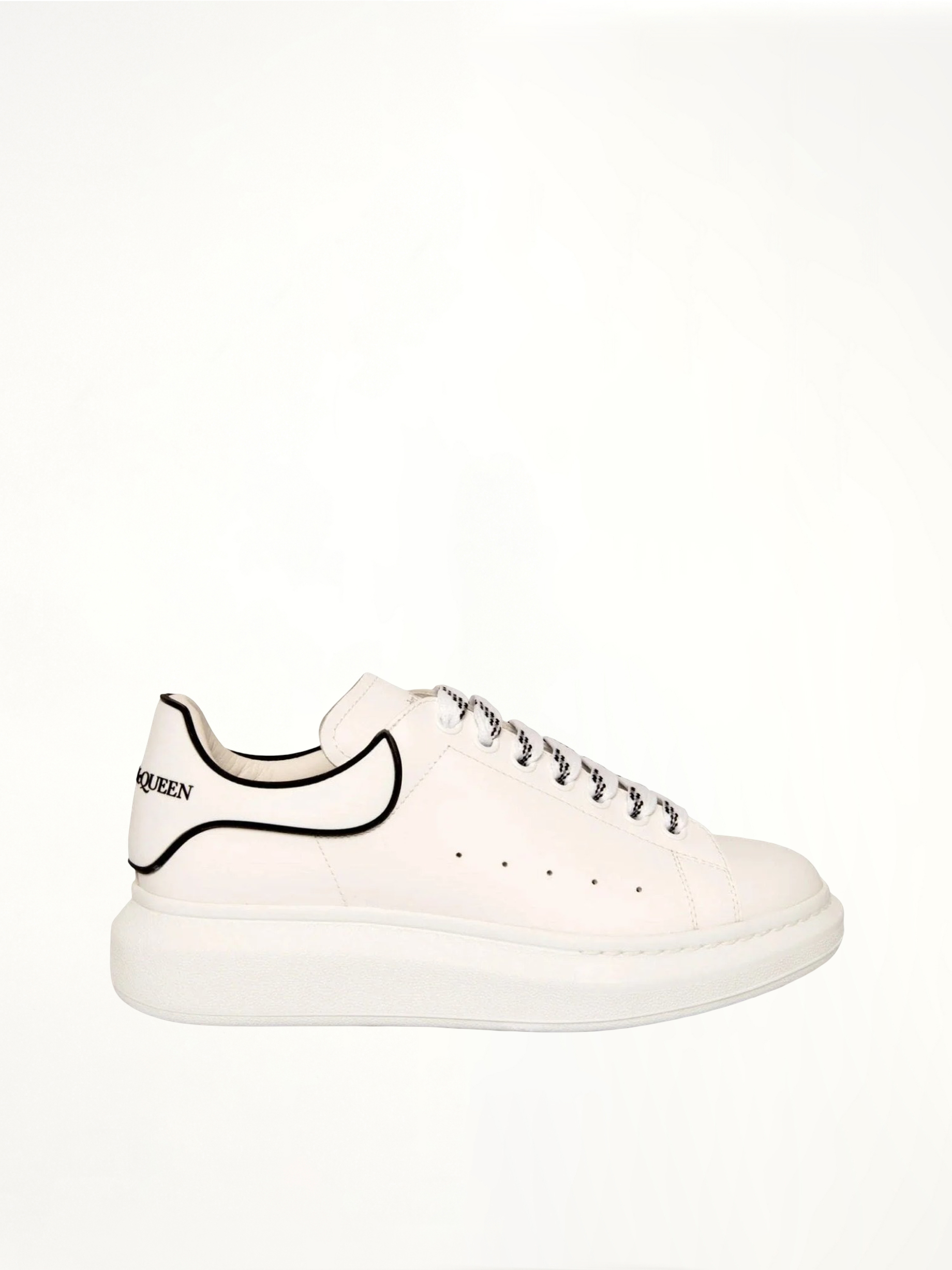 Larry Rubber Heel Sneaker in White Side View | ALEXANDER MCQUEEN