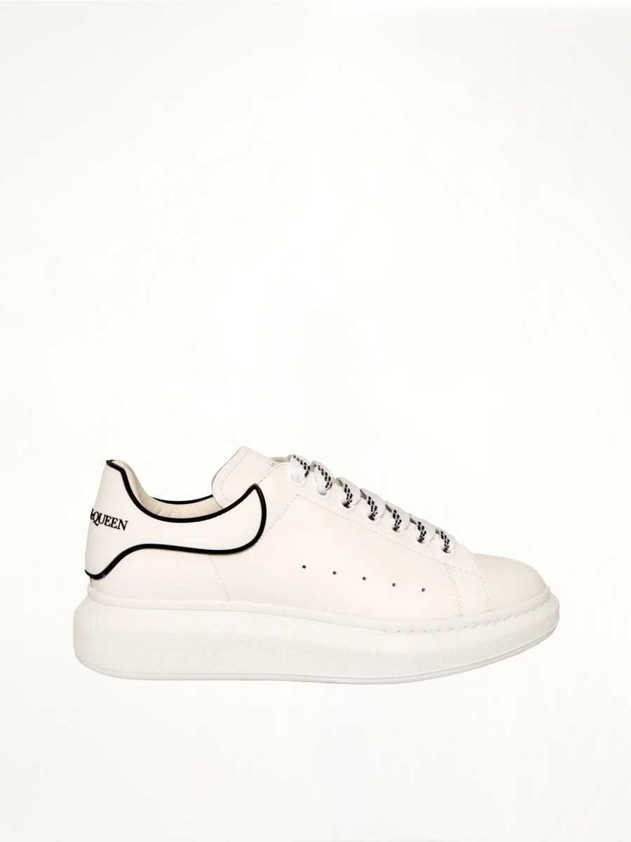 Larry Rubber Heel Sneaker in White Side View | ALEXANDER MCQUEEN