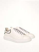 Larry Rubber Heel Sneaker in White Front View | ALEXANDER MCQUEEN