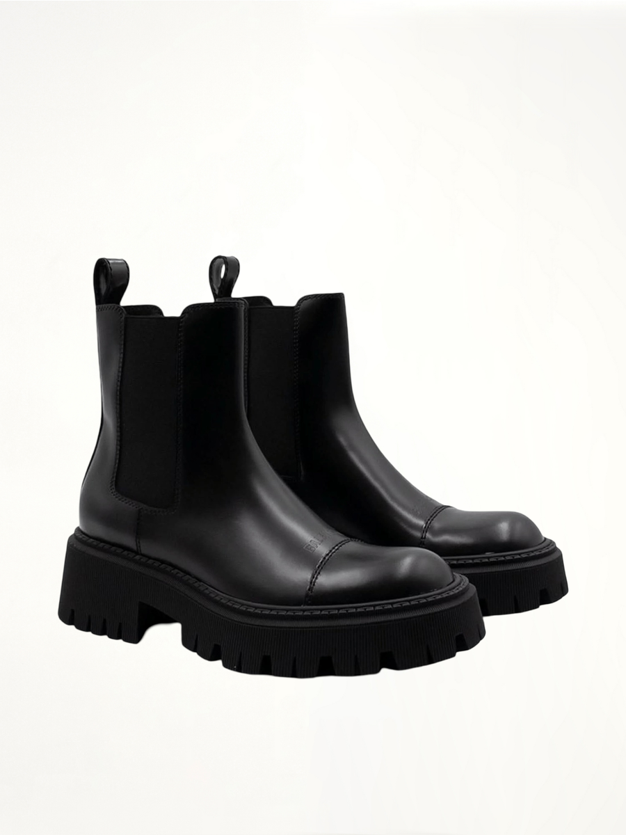 Tractor Ankle Boots in Black Front View | BALENCIAGA