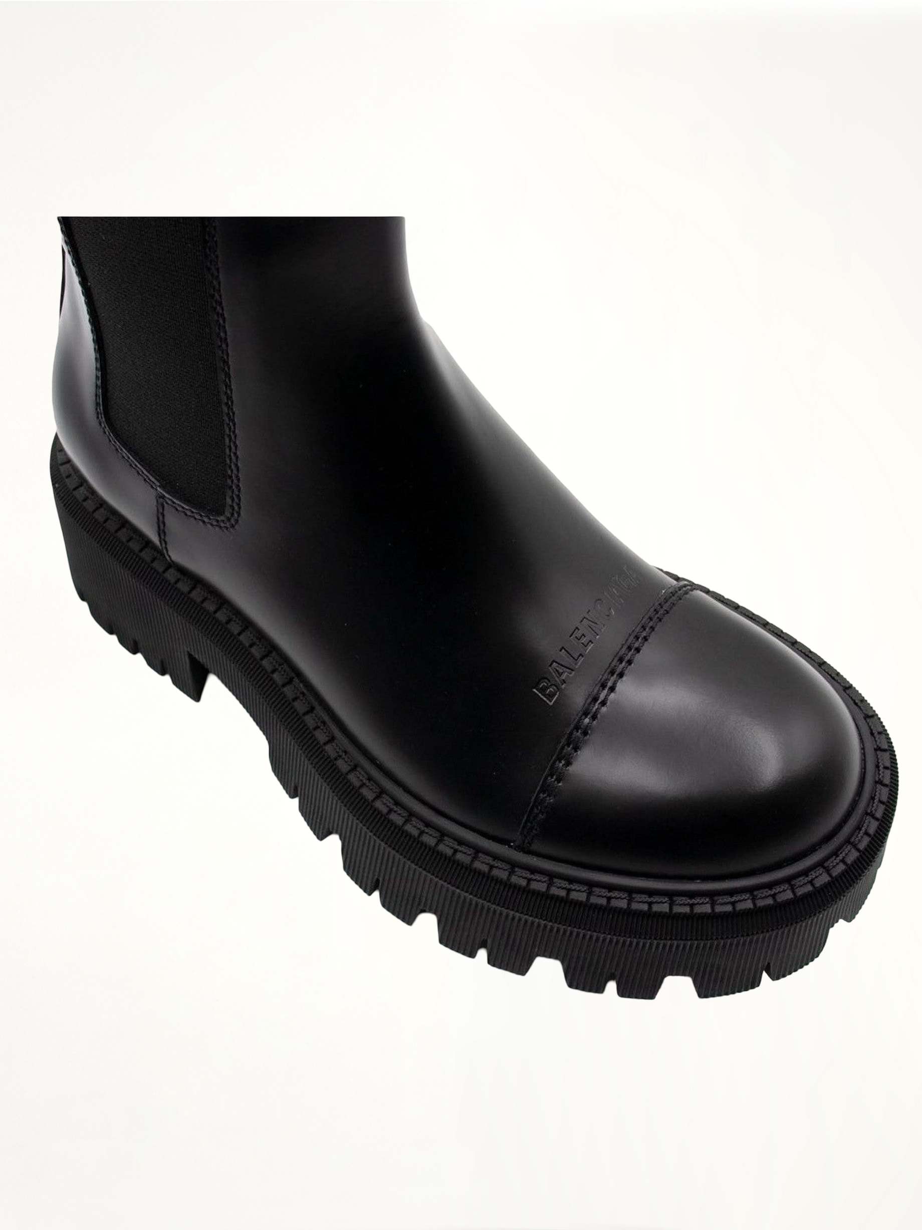 Tractor Ankle Boots in Black Top View | BALENCIAGA