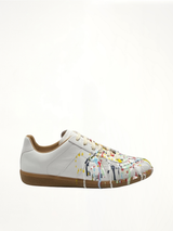Replica Paint Splatter Sneaker in White Side View | MAISON MARGIELA