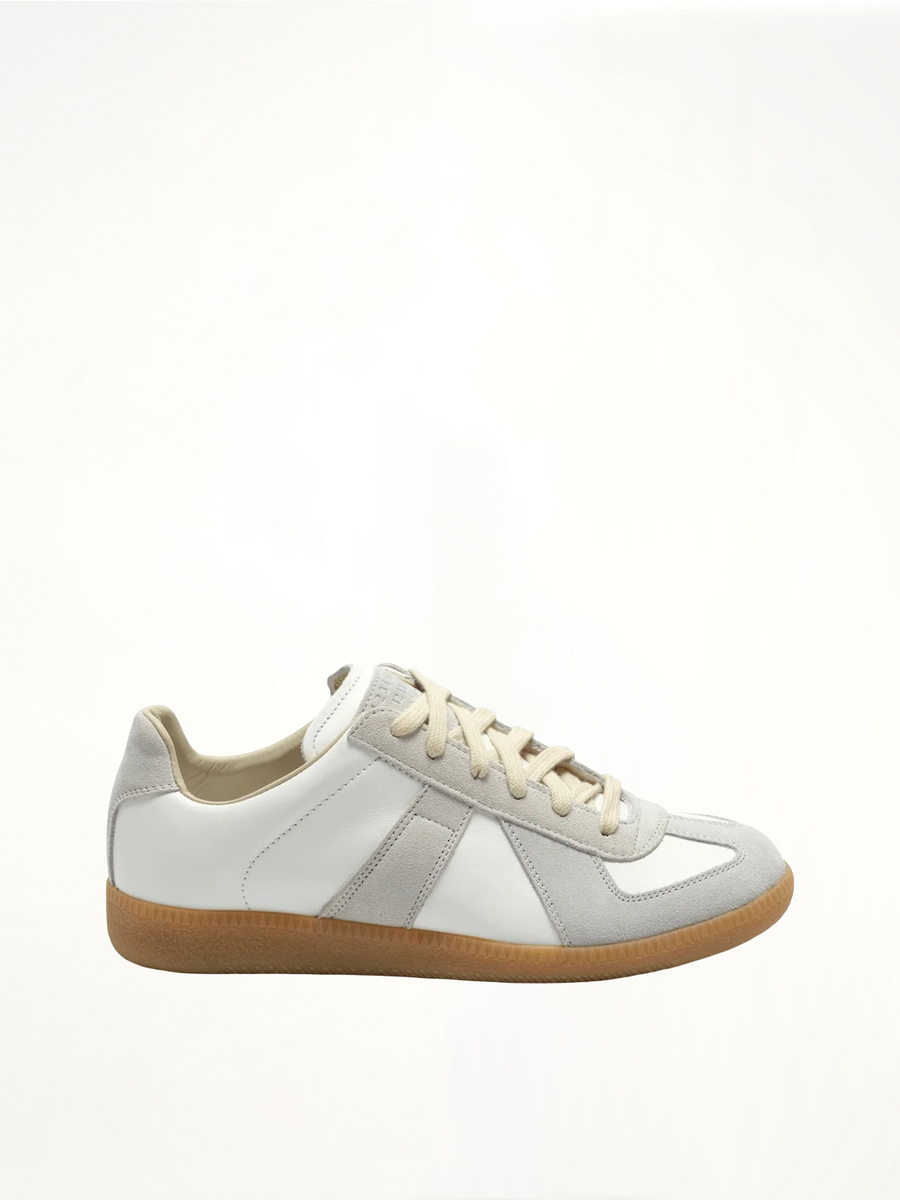 Replica Leather Sneaker in White Side View | MAISON MARGIELA