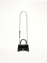 Hourglass XS Handbag in Box Calfskin in Black