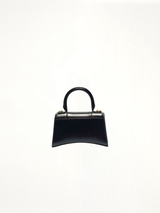 Hourglass XS Handbag in Box Calfskin in Black