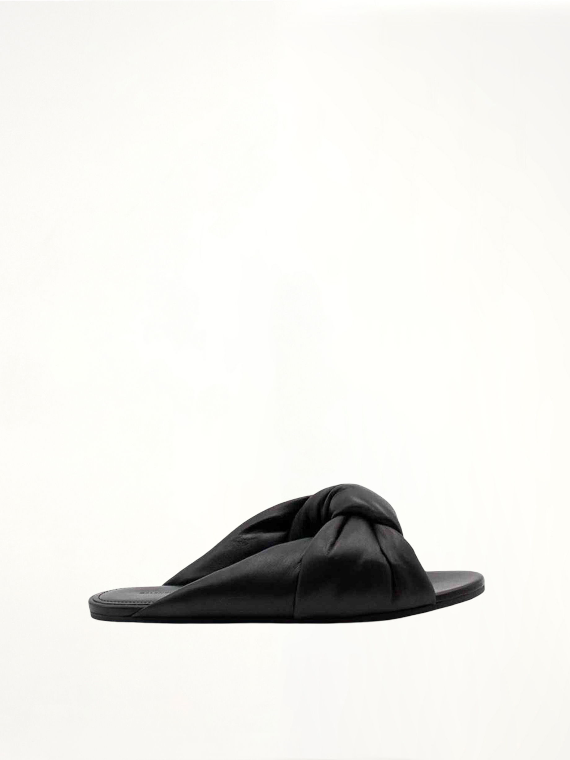 Drapy Flat Sandal in Black