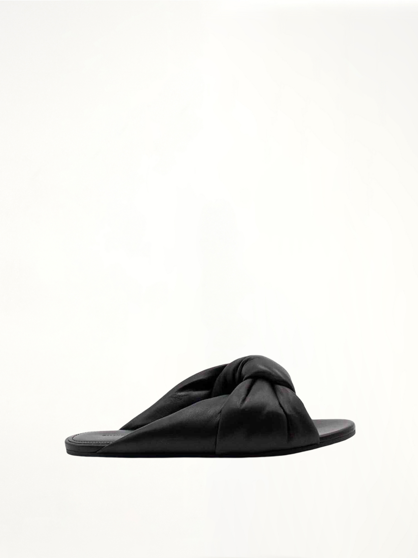 Drapy Flat Sandal in Black
