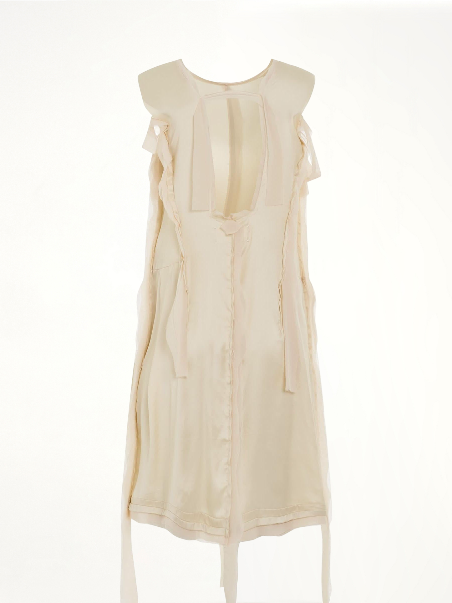 Asymmetric Distressed Dress in Butter