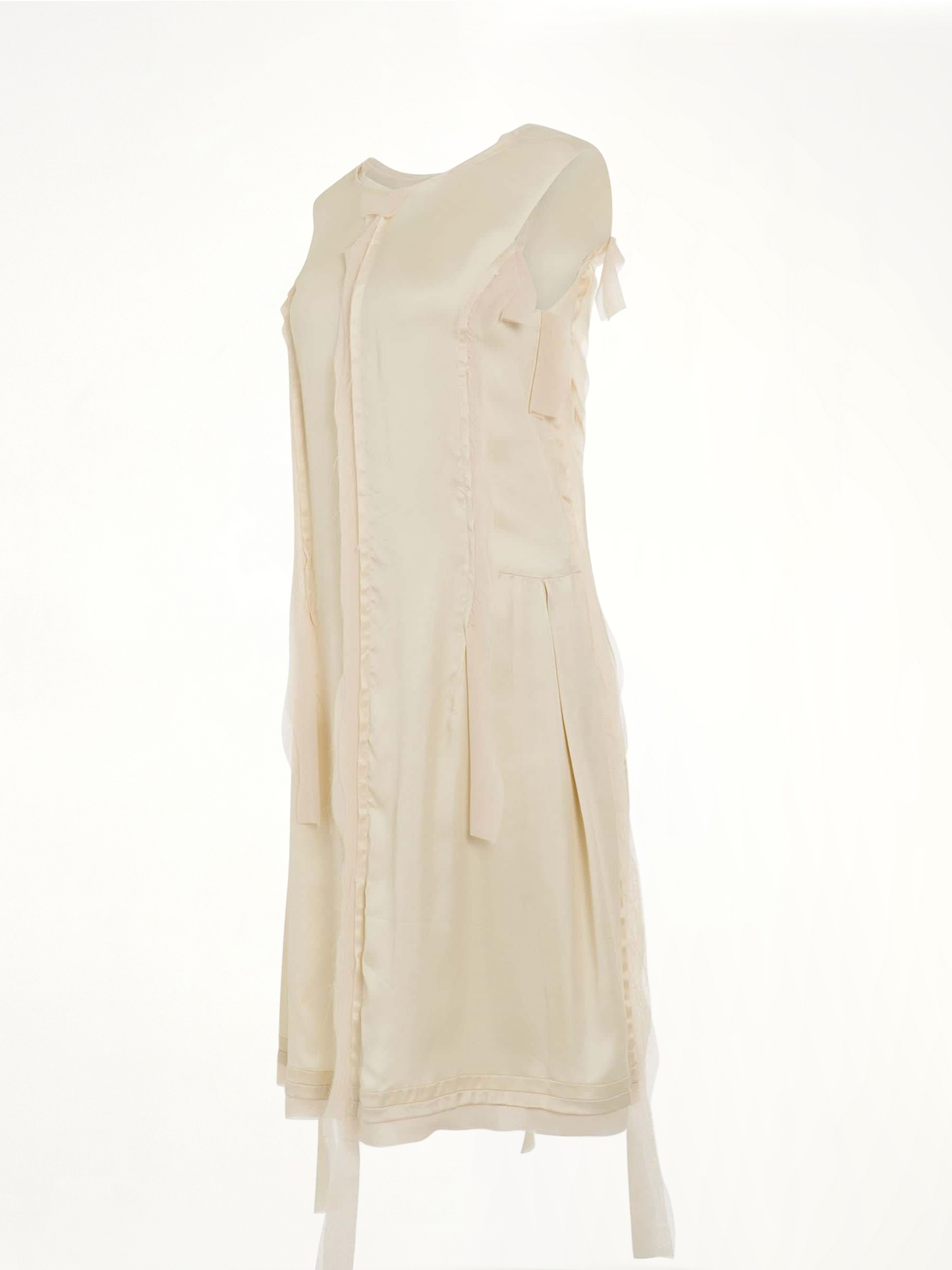 Asymmetric Distressed Dress in Butter