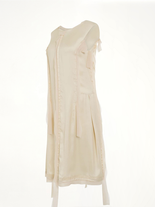 Asymmetric Distressed Dress in Butter