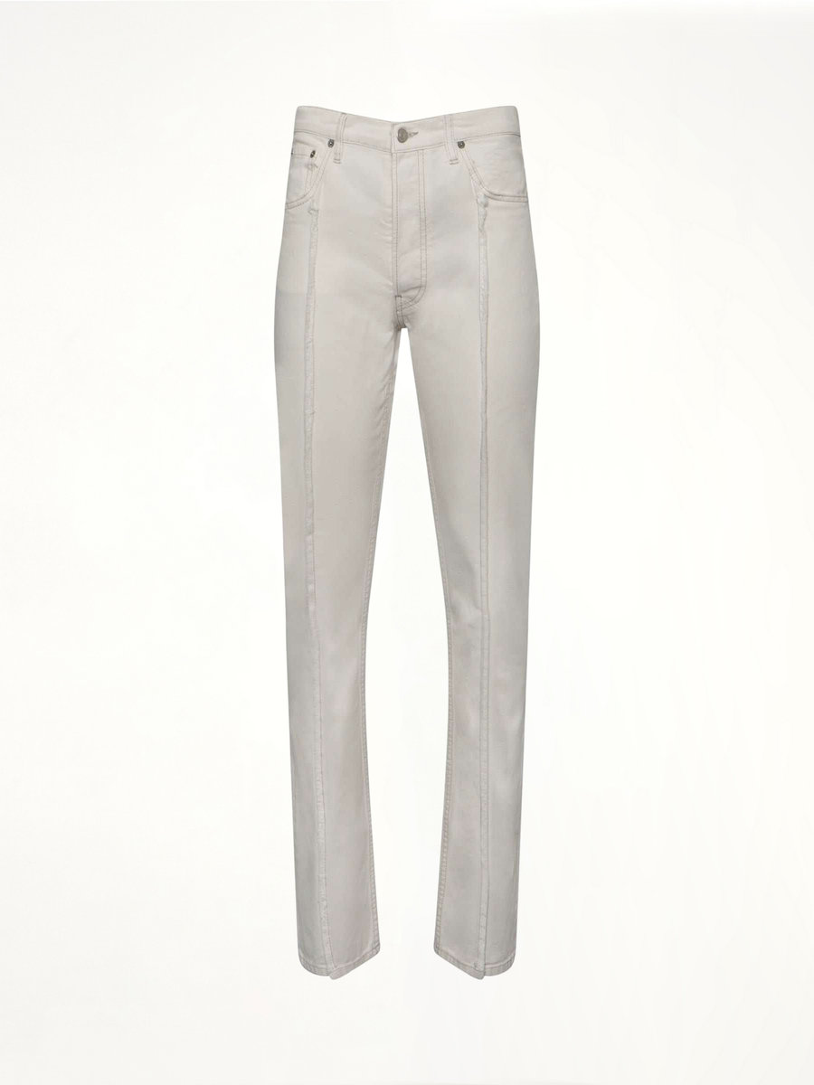 Frayed Straight Leg Jeans in White