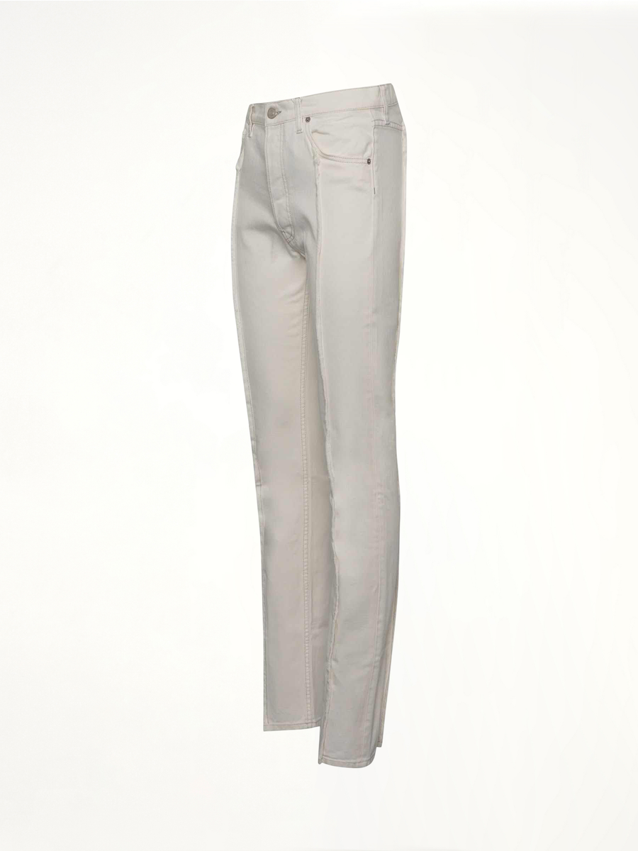 Frayed Straight Leg Jeans in White