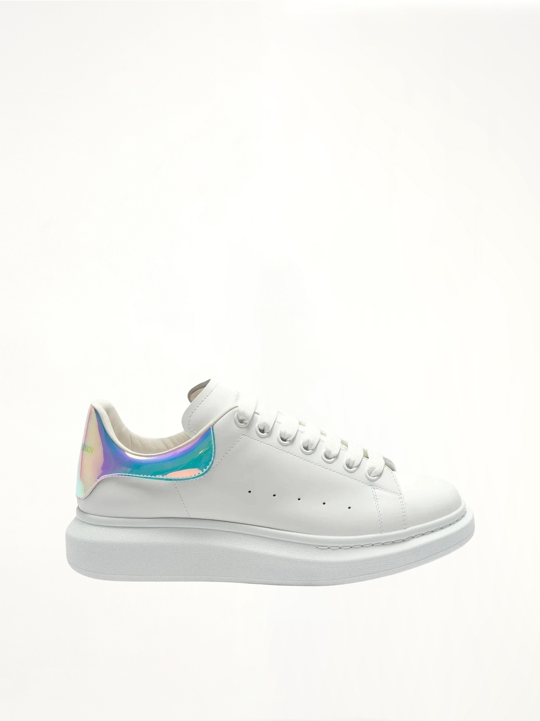 Larry Iridescent Heel Sneaker in White/Shock Pink